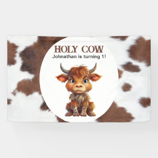 Banderoles Holly Cow cache bandeau blanc brun