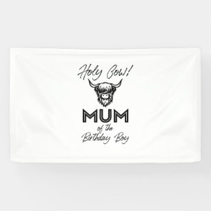 Banderoles Holly Cow Maman Du Boy Birthday Highland Cow 1st