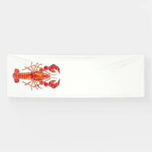 Banderoles Homard polygonal rouge