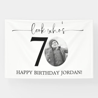 Banderoles Homme Regarde Qui a 70 ans Photo 80e Anniversaire