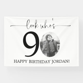 Banderoles Homme Regarde Qui a 90 ans Photo 80e Anniversaire