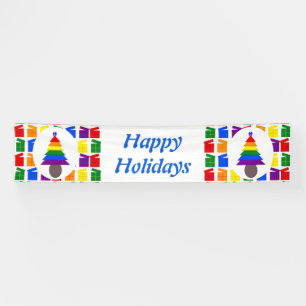 Banderoles Hommes gays Rainbow Christmas Tree and Prestige Cu