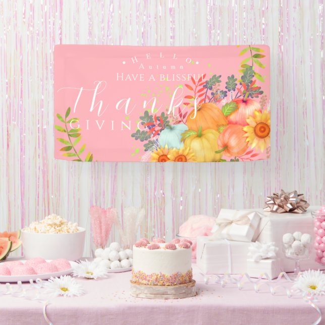 Banderoles Honneur de Thanksgiving d'automne PInk (Fête)