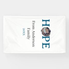 Banderoles Hope blue holidays bold letter kids photo name yea