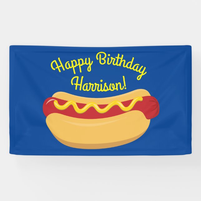 Banderoles Hot Dog Anniversaire de enfant Party Cuire mignonn (Horizontal)