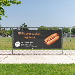 Banderoles Hot Dog Restauration Rapide Restaurant Ou Diner Pe