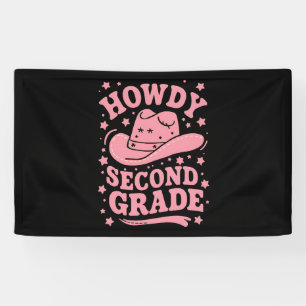 Banderoles Howdy 2e Année Cowboy Cowgirl Retour À L'École