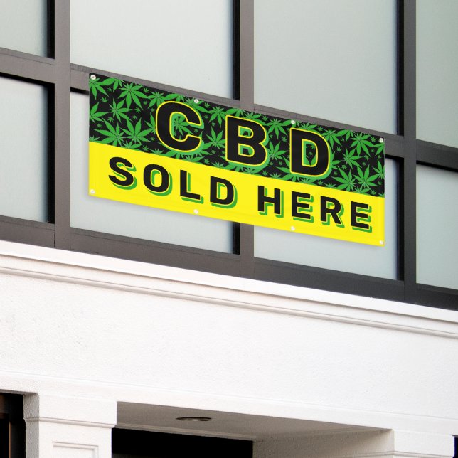 Banderoles Huile CBD Premium vendue ici Adv (Bâtiment extérieur)