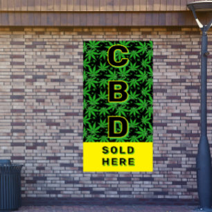 Banderoles Huile de CBD Premium Vendue Ici Publicité Grande