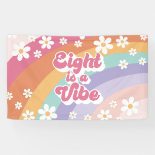 Banderoles Huit est Vibe Retro Rainbow 8e anniversaire