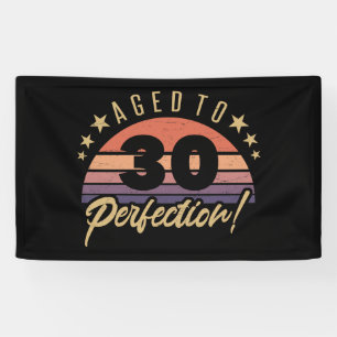 Banderoles Humour d'anniversaire Retro 30th