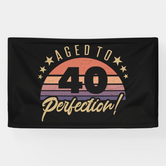Banderoles Humour d'anniversaire Retro 40th (Horizontal)
