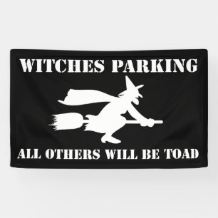 Banderoles Humour de stationnement pour les sorcières d'Hallo