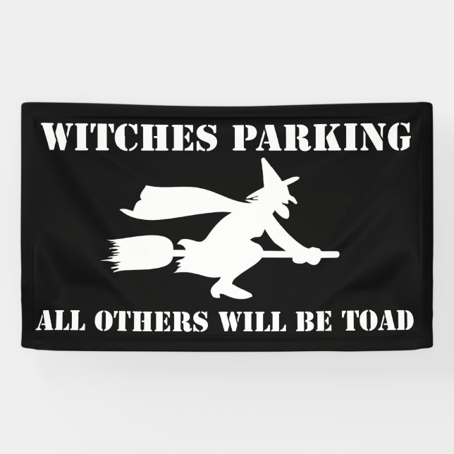 Banderoles Humour de stationnement pour les sorcières d'Hallo (Horizontal)