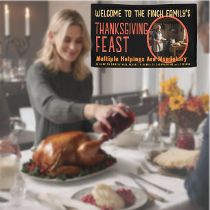 BANDEROLES HUMOUR THANKSGIVING FAMILLE BANNER FÊTE FAMILIALE