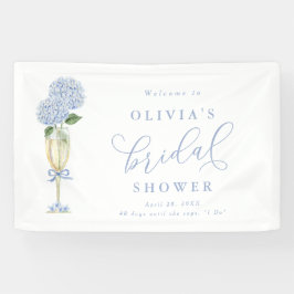 Banderoles Hydrangea Bleue & Champagne d'Or de Bienvenue