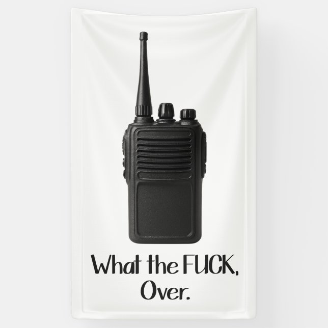 Banderoles Icône Fu*k Sur L'Icône Drôle Walkie Talkie (Vertical)