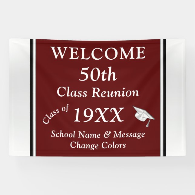 Banderoles Idées de Réunion de classe 50 ans, ANNÉE DE CHANGE (Horizontal)