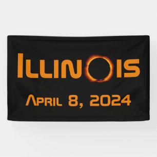 Banderoles Illinois 2024 Total Solaire Eclipse
