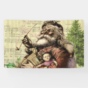 Banderoles Illustration classique de l'arbre du Père Noël joy