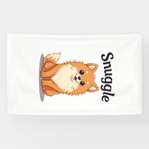 Banderoles Illustration de chien mignon Pomeranian câlin vint