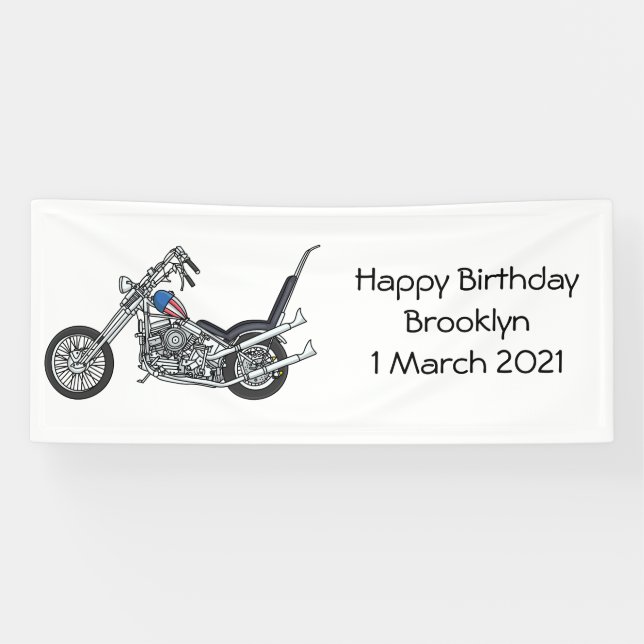 Banderoles Illustration de Chopper Motorcycle 1950 (Horizontal)