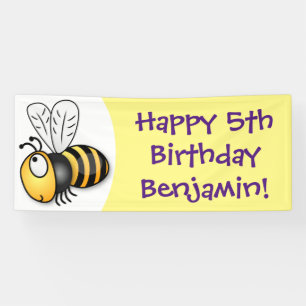 Banderoles Illustration de dessin animé d'abeilles joyeux