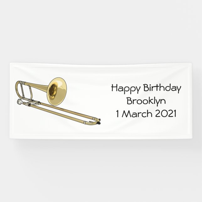 Banderoles Illustration de dessin animé de Trombone (Horizontal)