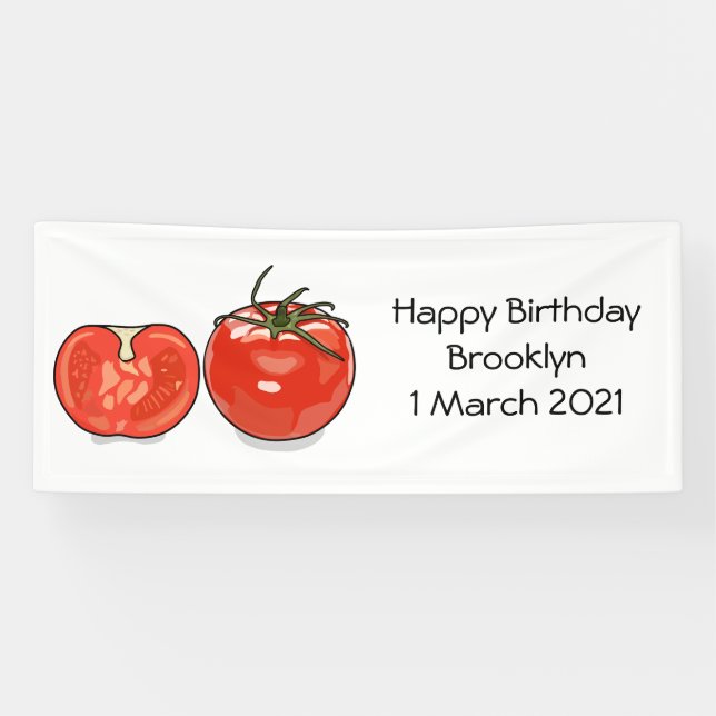 Banderoles Illustration de dessin sur la tomate (Horizontal)