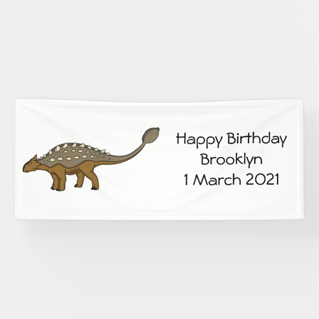 Banderoles Illustration de dinosaure blindé Ankylosaurus (Horizontal)