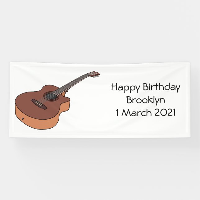 Banderoles Illustration de guitare acoustique (Horizontal)