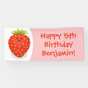 Banderoles Illustration de la fraise Cute kawaii