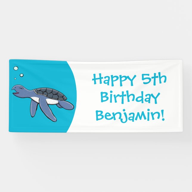 Banderoles Illustration de la petite tortue de mer (Horizontal)