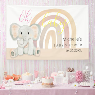 Banderoles Illustration de l'aquarelle des éléphants de print