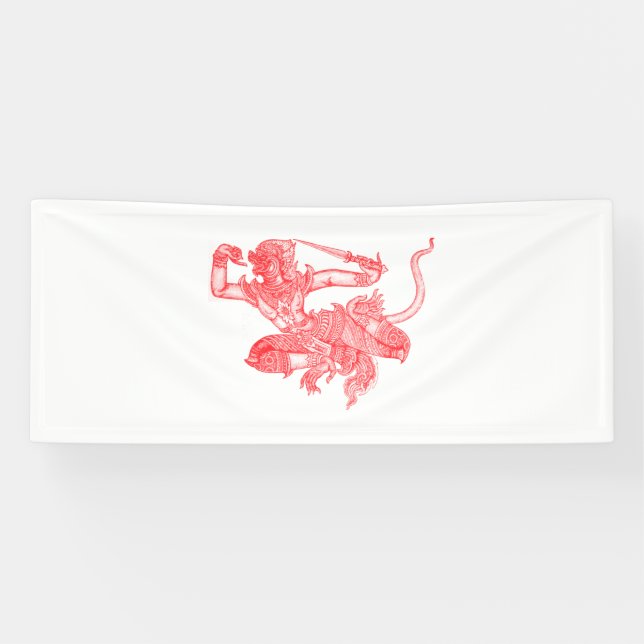 Banderoles Illustration de livre vintage de Hanuman (Horizontal)