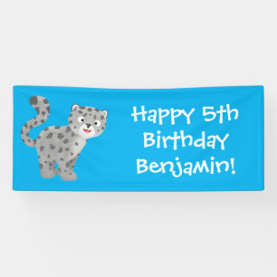 Banderoles Illustration de mignon léopard des neiges
