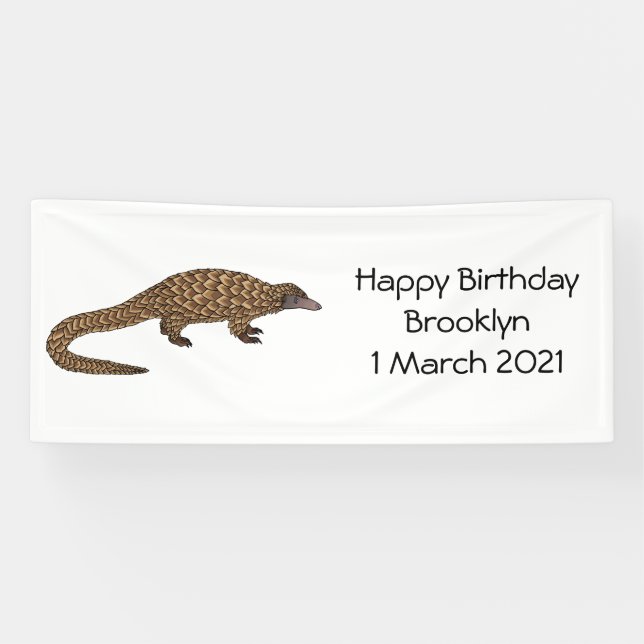 Banderoles Illustration de pangolin à queue longue (Horizontal)