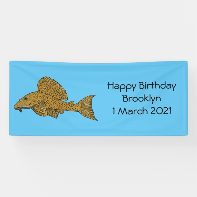 Banderoles Illustration de poisson Pleco (Horizontal)