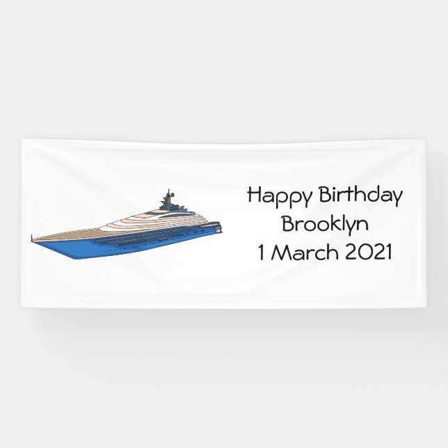 Banderoles Illustration de yacht (Horizontal)