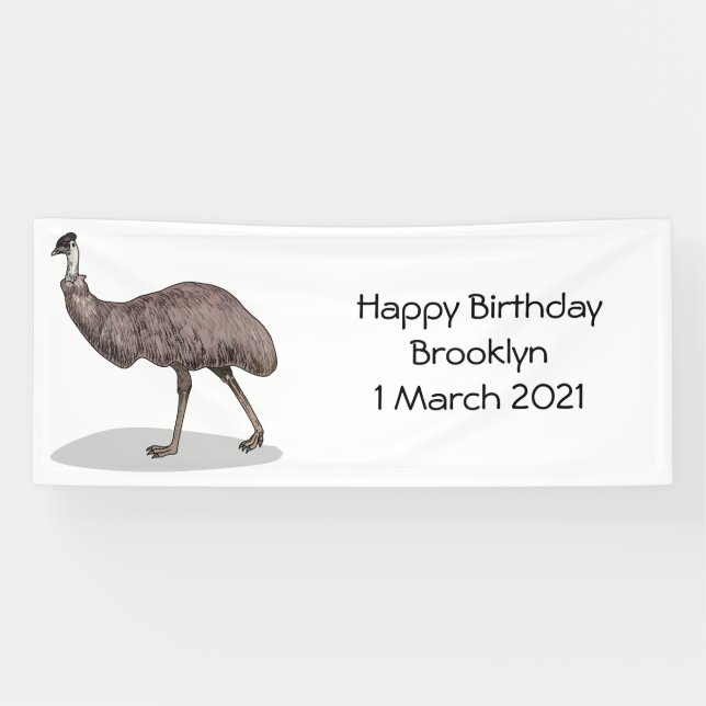 Banderoles Illustration d'Emu bird (Horizontal)