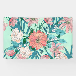 Banderoles Illustration des fleurs chic du jardin de printemp