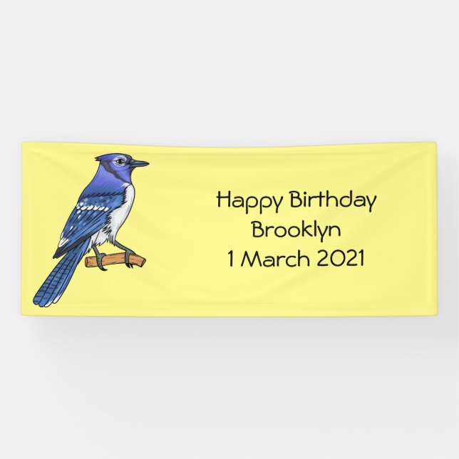 Banderoles Illustration d'oiseau de jay bleu (Horizontal)