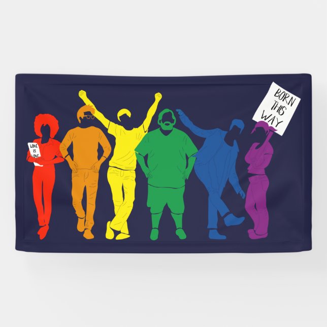 Banderoles Illustration du gay pride Parade People (Horizontal)