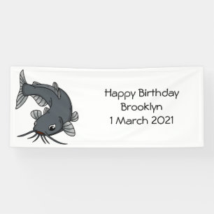 Banderoles Illustration du poisson-chat mignon