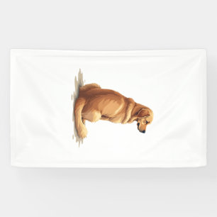 Banderoles Illustration d'un Golden Retriever vu de dos pour 