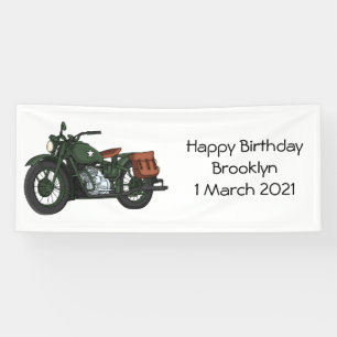 Banderoles Illustration d'une moto de croiseur militaire