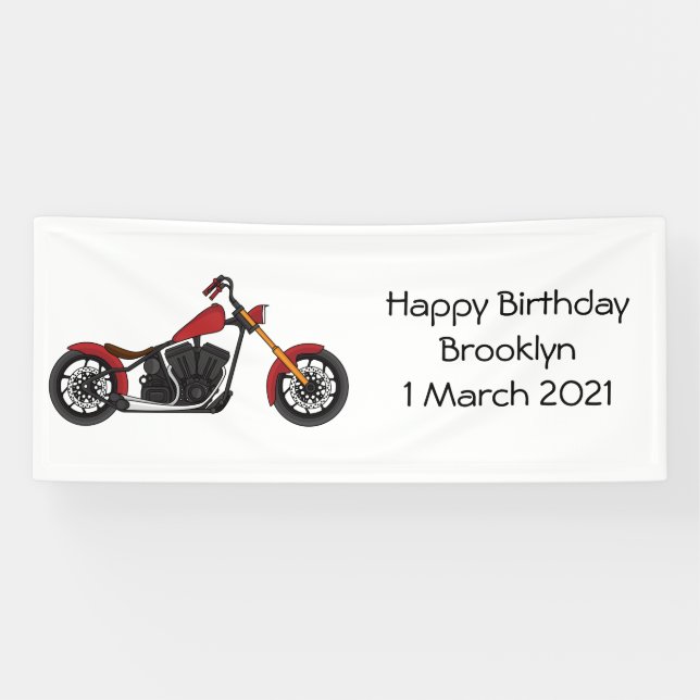 Banderoles Illustration motocyclette de style hélicoïdal (Horizontal)
