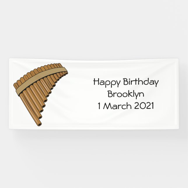 Banderoles Illustration Pan flûte / panpipes (Horizontal)