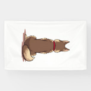 Banderoles Illustration vintage d'un chien husky vu de dos ma