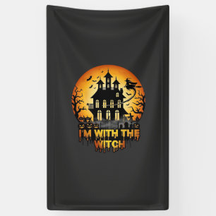 Banderoles Im Witch Maison Hantée Pleine Lune Citrouilles